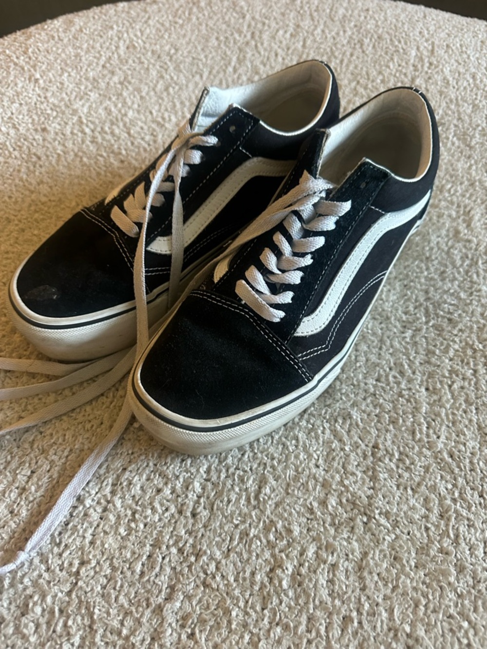 Vans Black and White Womens Platform Sneakers